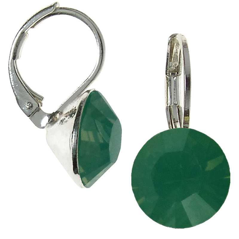 8mm Ohrringe mit Swarovski Kristall in der Farbe Palast Opal Grün